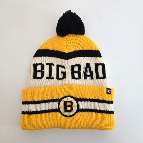 New 47 Brand Bruins Centennial Big Bad Bruins Gold Knit Winter Hat - Picture 1 of 7
